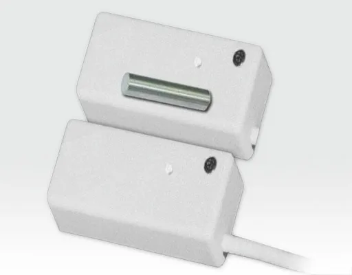 EMSRT Erschütterungsmelder/Magnetkontakt Relaisausgang Timer / Weiss 2m Kabel
