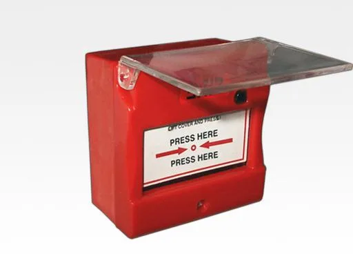 Meldetaster rotes Gehäuse mit transparenter Abdeckung / 86x86x50mm