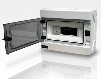Kleinverteiler IP65 DIN Hutschiene 35mm TE12 / inkl. Schloss mit 2 Schlüssel — Bild 3
