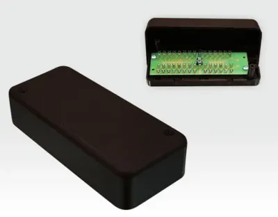Verteiler mit Schneideklemmen für Auflege Werkzeug AP 14-polig / LSA Klemmen, Gehäuse braun