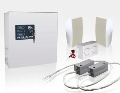 Alarmsystem vorkonf. inkl. Quad BW 2x MK VdS und Innensirene 7ML / integ. Schlüsselschalter / Statusanzeige