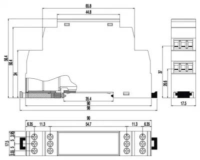 DIN-Hutschienen Funk-Schaltaktor für 240V/5A/1,2kW / 1xUmschalter potentialfrei SL=0,32W TE=1 - ZigBee SSAM Control — Bild 2