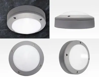 3W LED Wand/Deckenleuchte grau rund Tageslicht Weiß / 6000-6500K 135lm 230VAC IP54 120Grad — Bild 2