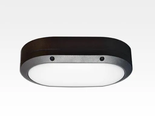5W LED Wand/Deckenleuchte anthrazit oval Tageslicht Weiß / 6000-6500K 225lm 230VAC IP54 120Grad