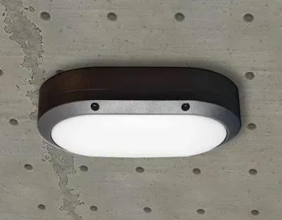 5W LED Wand/Deckenleuchte anthrazit oval Tageslicht Weiß / 6000-6500K 225lm 230VAC IP54 120Grad — Bild 2