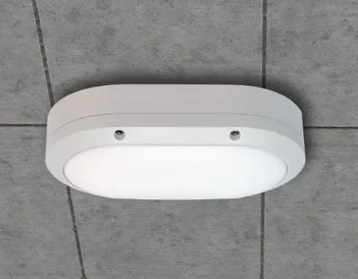 5W LED Wand/Deckenleuchte weiss oval Tageslicht Weiß / 6000-6500K 225lm 230VAC IP54 120Grad — Bild 2