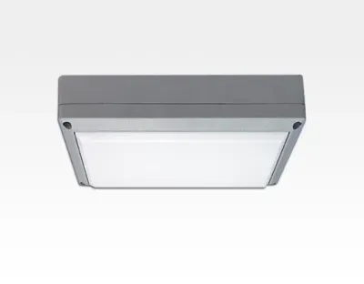 9W LED Wand/Deckenleuchte grau rechteckig Tageslicht Weiß / 6000-6500K 405lm 230VAC IP54 120Grad