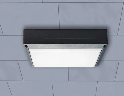 9W LED Wand/Deckenleuchte anthrazit rechteckig Tageslicht Weiß / 6000-6500K 405lm 230VAC IP54 120Grad — Bild 2