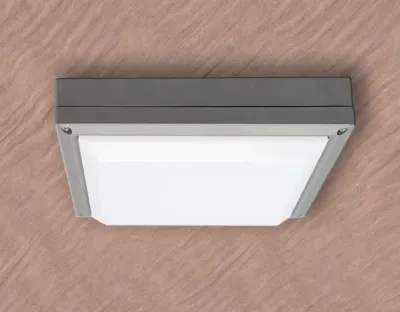 13W LED Wand/Deckenleuchte grau quadratisch Tageslicht Weiß / 6000-6500K 560lm 230VAC IP54 120Grad — Bild 2
