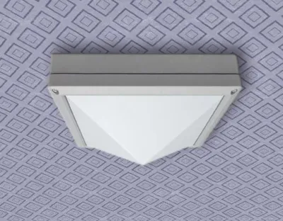 13W LED Wand/Deckenleuchte grau quadr. pyramide Tageslicht Weiß / 6000-6500K 560lm 230VAC IP54 120Grad — Bild 2