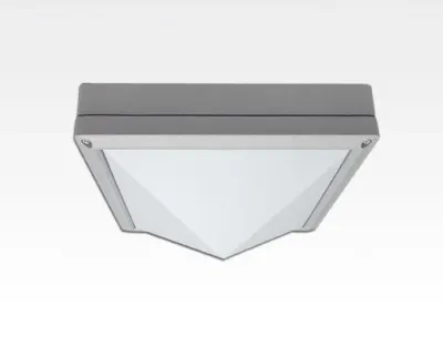 13W LED Wand/Deckenleuchte grau quadr. pyramide Tageslicht Weiß / 6000-6500K 560lm 230VAC IP54 120Grad — Bild 1