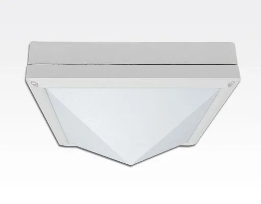 13W LED Wand/Deckenleuchte weiß quadr. pyramide Tageslicht Weiß / 6000-6500K 560lm 230VAC IP54 120Grad -Ausstellungsstück mit kleinen Schönheitsfehler