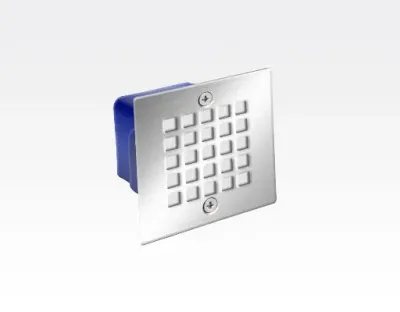 1,5W LED Boden-/Wand Einbauleuchte quadratisch Neutral Weiß / IP54 230VAC 70x70x54 -Ausstellungsstück mit kleinen Schönheitsfehler