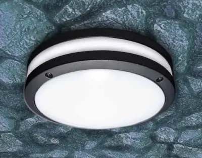 10W LED Wand/Deckenleuchte grau rund Warm Weiß  / 2700-3200K 450lm 230VAC IP54 120Grad — Bild 2