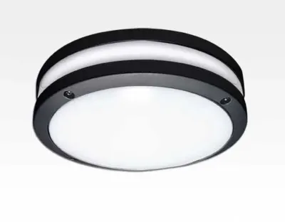 10W LED Wand/Deckenleuchte grau rund Warm Weiß  / 2700-3200K 450lm 230VAC IP54 120Grad — Bild 1