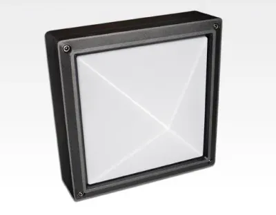 10W LED Wand/Deckenleuchte  grau quadr. pyr. Warm Weiß  / 2700-3200K 450lm 230VAC IP54 120Grad — Bild 3