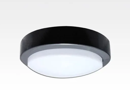 10W LED Wand/Deckenleuchte anthrazit rund Warm Weiß / 2700-3200K 450lm 230VAC IP65 120Grad