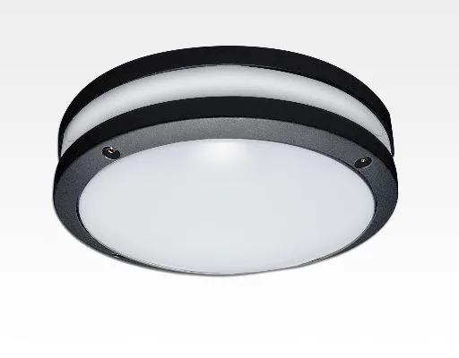 20W LED Wand/Deckenleuchte anthrazit rund Warm Weiß / 2700-3200K 900lm 230VAC IP54 120Grad
