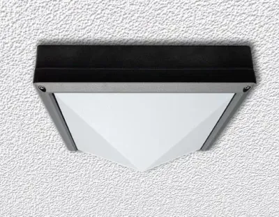 20W LED WandDeckenleuchte anthrazit quadr. pyramide Warm Weiß / 2700-3200K 900lm 230VAC IP54 120Grad -Ausstellungsstück mit kleinen Schönheitsfehler — Bild 2