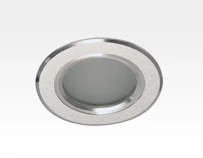 5W LED Einbau Downlight Aluminium gebürstet rund Warm Weiß / 2500-3300K 400lm  230VAC 120Grad -Ausstellungsstück mit kleinen Schönheitsfehlern