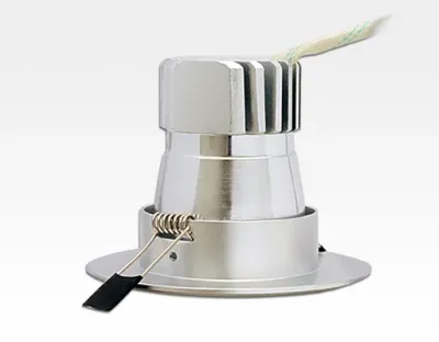 5W LED Einbau Downlight Aluminium gebürstet rund Warm Weiß / 2500-3300K 400lm  230VAC 120Grad -Ausstellungsstück mit kleinen Schönheitsfehlern — Bild 4