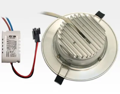 7W LED Einbau Downlight Aluminium gebürstet rund Warm Weiß / 2500-3300K 560lm 230VAC 120Grad — Bild 5