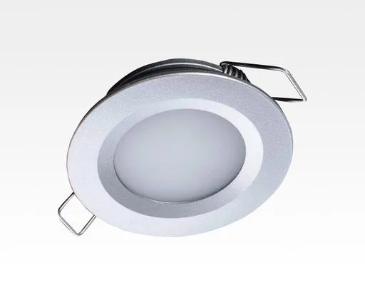 2W LED Einbau Downlight silber rund Neutral Weiß 1,5m Kabel / 4000-4500K 180lm 24VDC IP65 120Grad -Ausstellungsstück mit kleinen Schönheitsfehler