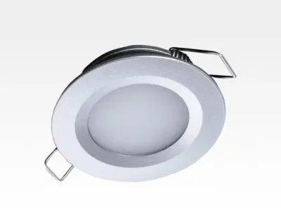 2W LED Einbau Downlight silber rund Neutral Weiß 1,5m Kabel / 4000-4500K 180lm 24VDC IP65 120Grad -Ausstellungsstück mit kleinen Schönheitsfehler