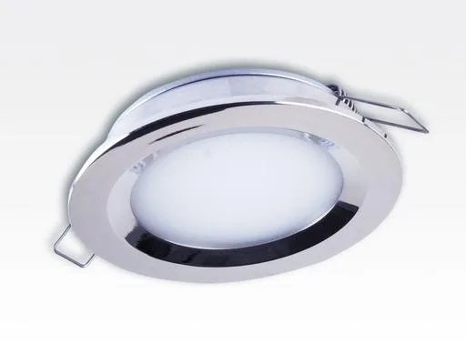 6W LED Einbau Downlight Edelstahl rund Neutral Weiß 1,5m Kabel / 4000-4500K 450lm 24VDC IP65 120Grad