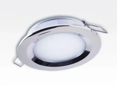 6W LED Einbau Downlight Edelstahl rund Neutral Weiß 1,5m Kabel / 4000-4500K 450lm 24VDC IP65 120Grad