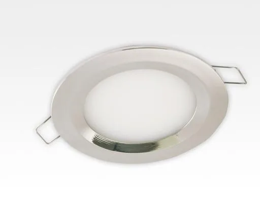 6W LED Einbau Downlight Edelstahl rund Warm Weiß 1,5m Kabel / 2700-3200K 450lm 24VDC IP65 120Grad -Ausstellungsstück mit kleinen Schönheitsfehler