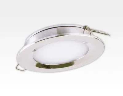 6W LED Einbau Downlight Edelstahl rund Warm Weiß 1,5m Kabel / 2700-3200K 450lm 24VDC IP65 120Grad — Bild 2