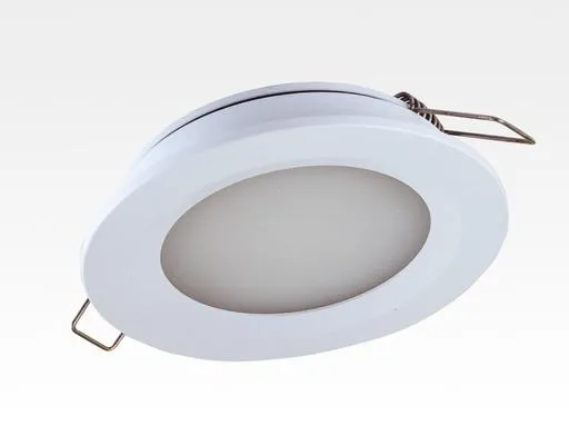 6W LED Einbau Downlight weiß rund Warm Weiß 1,5m Kabel / 2700-3200K 450lm 24VDC IP65 120Grad