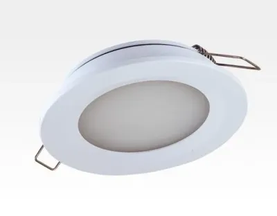 6W LED Einbau Downlight weiß rund Warm Weiß 1,5m Kabel / 2700-3200K 450lm 24VDC IP65 120Grad