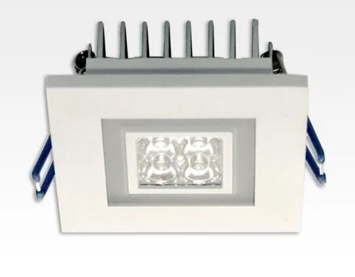 4W plus 2W LED Einbau Downlight weiß quadratisch Warm Weiß / 2700-3200K 260lm 230VAC IP40 120Grad -Ausstellungsstück mit kleinen Schönheitsfehler