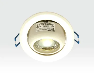 5W LED Einbau Downlight weiß rund Warm Weiß / 2700-3200K 300lm 230VAC IP44 120Grad -Ausstellungsstück mit kleinen Schönheitsfehlern — Bild 4