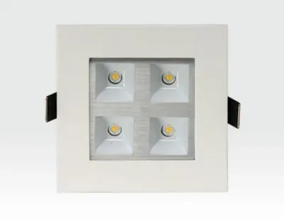4W LED Einbau Downlight weiß quadratisch Warm Weiß / 2700-3200K 260lm 230VAC IP40 120Grad -Ausstellungsstück mit kleinen Schönheitsfehler — Bild 3