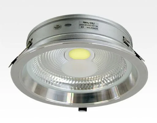 26W LED Einbau Downlight silber rund Warm Weiss / 2700-3200K 1690lm 230VAC IP40 120Grad