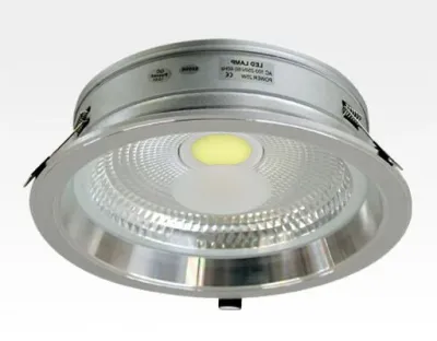 26W LED Einbau Downlight silber rund  Warm Weiss / 2700-3200K 1690lm 230VAC IP40 120Grad — Bild 1