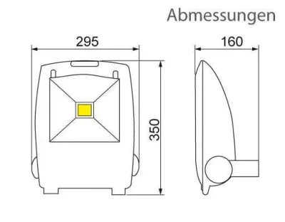50W LED Strahler Warm Weiß 120Grad Reinweiß / 2700-3200 K 3764lm IP65 230VAC — Bild 2