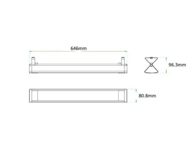10W LED Lichtbalken Silber 120Grad Neutral Weiß / 4000-4500K 810lm 230VAC L646mm — Bild 6