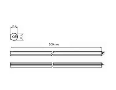 3,5W LED slim Lichtleiste Doppelpack 50cm 300lm WarmWeiß / 12VDC 120Grad 2700-3200K — Bild 3