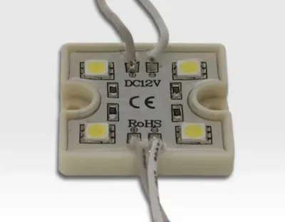 9,6W LED Kette mit 10 Modulen Tageslicht Weiss 115Grad / 5500-6500K 12VDC 64lm/Modul IP65