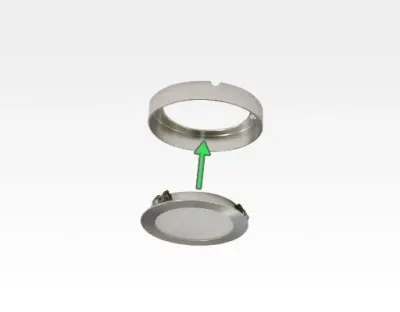 2,5W LED Möbelleuchte silber 140lm Warm Weiß 120Grad / 12VDC Aufbau D70 / Einbau LM66 — Bild 3