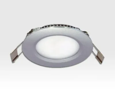 6W LED Paneel silber rund Neutral Weiss 340lm 120Grad / 4000-4500K D110mm 230VAC
