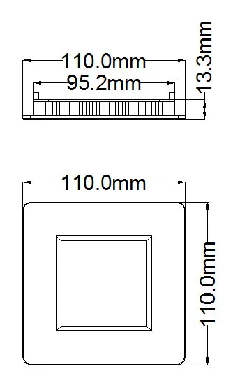 5W LED Paneel silber quadratisch Warm Weiss 350lm 120Grad / 2700-3200K 110x110mm 230VAC — Bild 6