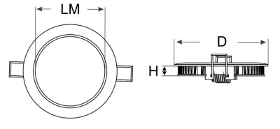 6W LED Paneel weiss rund Warm Weiss dimmbar 400lm 120Grad / ABVERKAUF 2700-3200K D110mm 230VAC — Bild 6