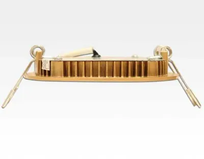 6W LED Paneel gold rund Warm Weiss dimmbar 400lm 120 Grad / 2700-3200K D110mm 230VAC — Bild 3