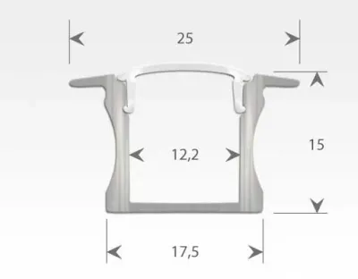 Aluminium Profil 1 m / für LED Lichtbänder max. 10x4,5mm — Bild 6