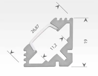 Aluminium Eck-Profil 1 m / für LED Lichtbänder max. 10x4,5mm — Bild 6